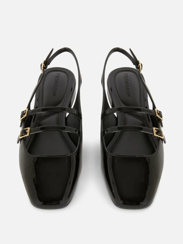 Babies à Talon Ouvert Et Double Bride