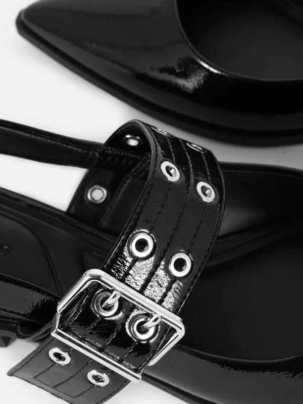 Ballerines à Talon Ouvert Et à Boucle