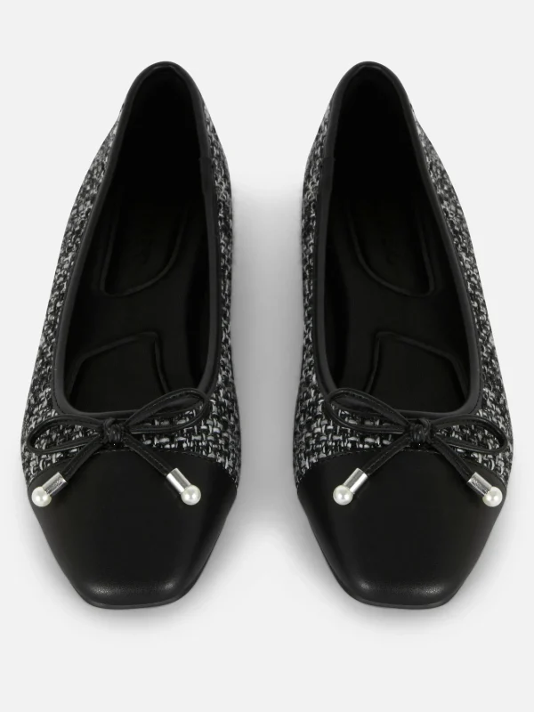 Ballerines Effet Bouclé à Bout Contrasté