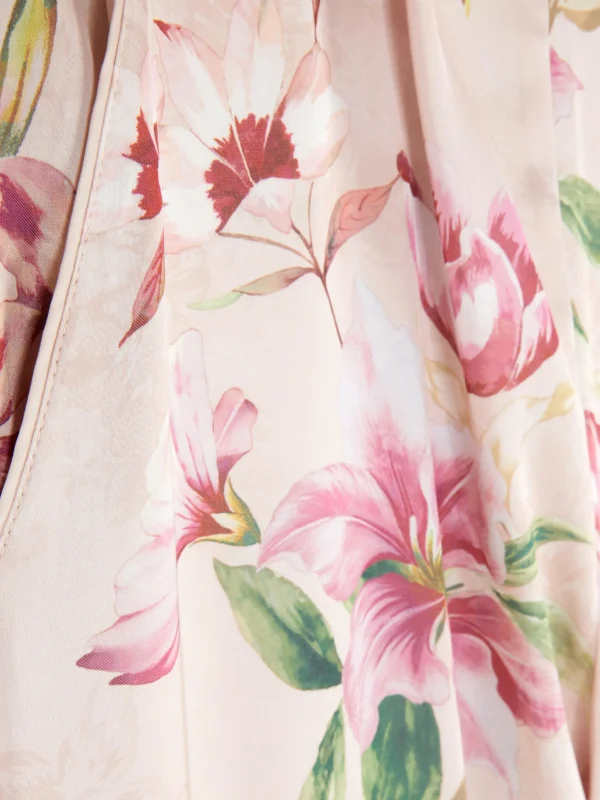 Bas De Pyjama Coupe Droite En Satin Floral