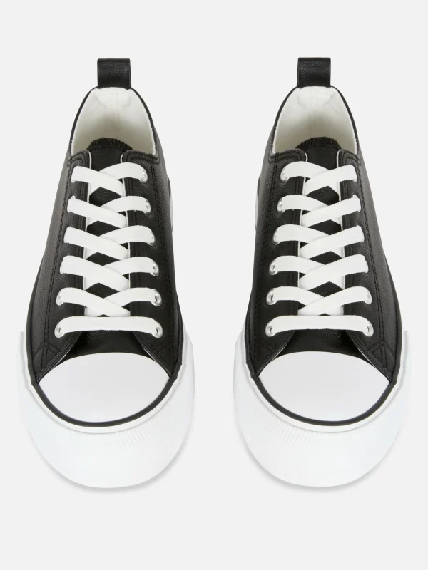 Baskets Basses Compensées En Simili Cuir