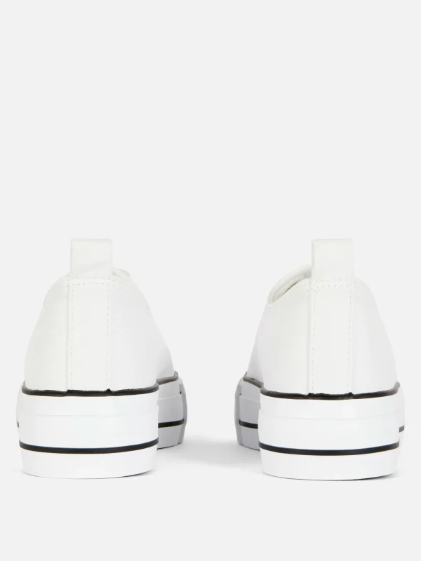 Baskets Basses Compensées En Simili Cuir