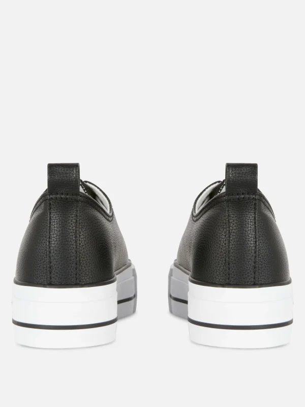 Baskets Basses Compensées En Simili Cuir