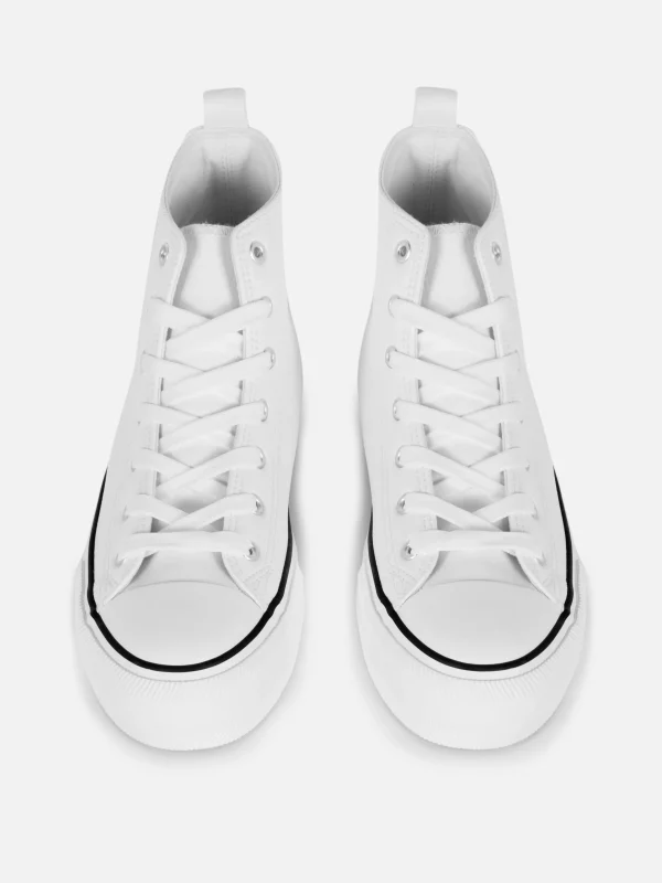 Baskets Montantes Compensées En Simili Cuir