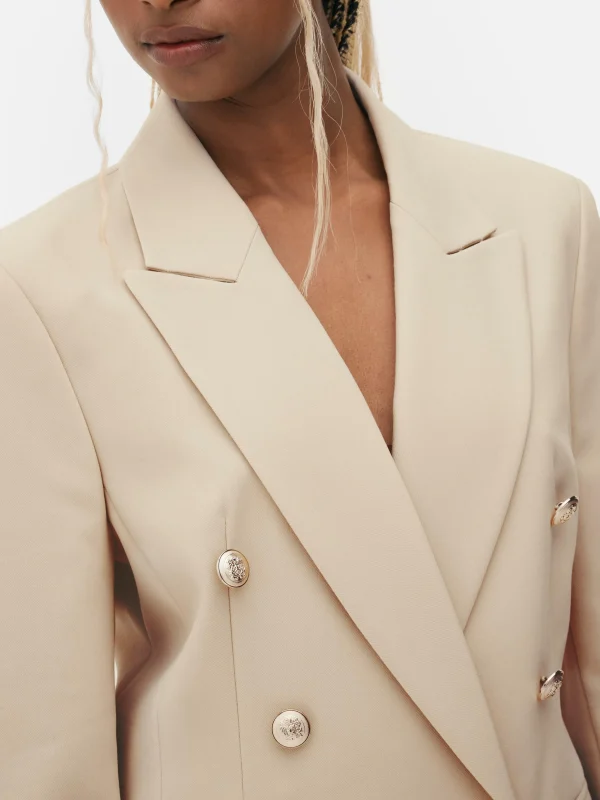 Blazer à Boutonnage Croisé Avec Bouton Métallisé