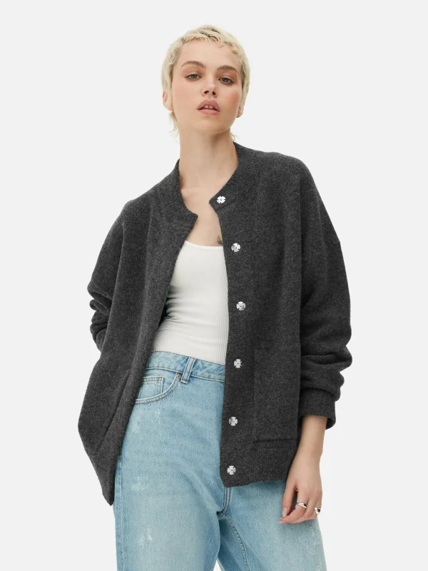 Blouson Bomber Tricoté Oversize