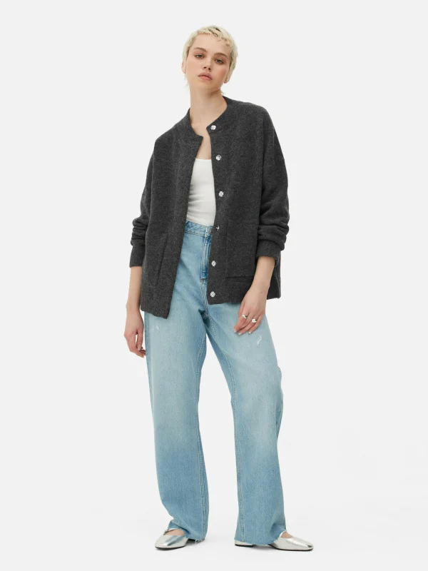 Blouson Bomber Tricoté Oversize