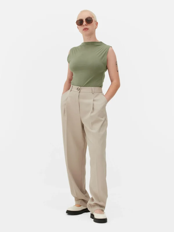 Body Sans Manches à Col Montant