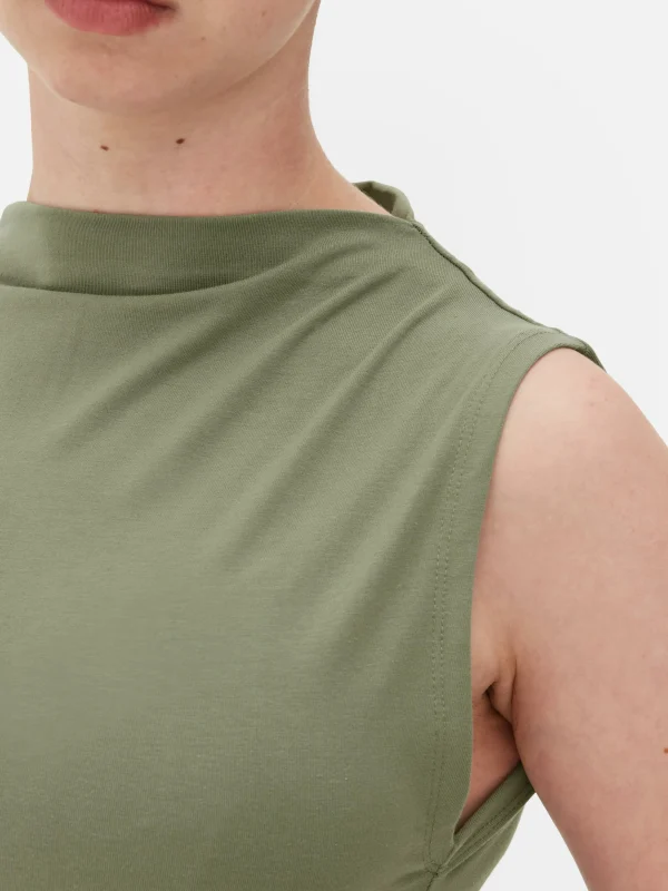 Body Sans Manches à Col Montant