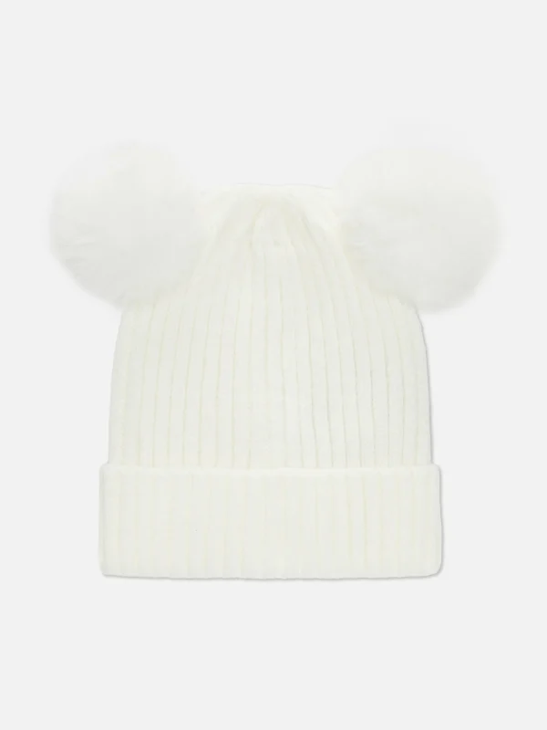 Bonnet En Maille à Pompon