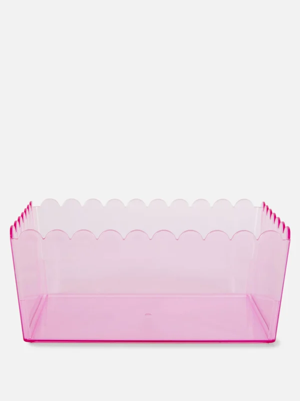 Boîte De Rangement Translucide à Bord Festonné