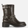 Bottes De Motard En Simili Cuir