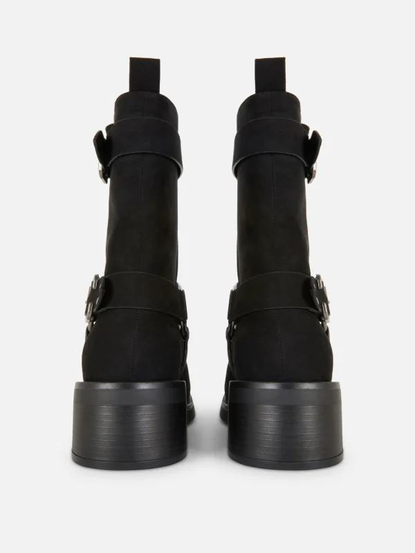 Bottes De Motard En Suédine