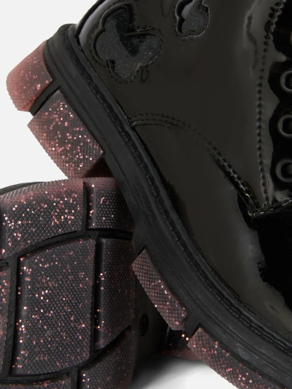 Bottes En Simili Cuir Verni à Semelles Scintillantes