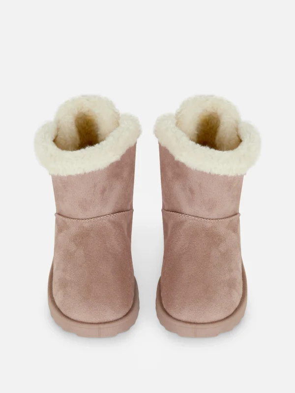 Bottines à Doublure Duveteuse Et Nœud Au Dos