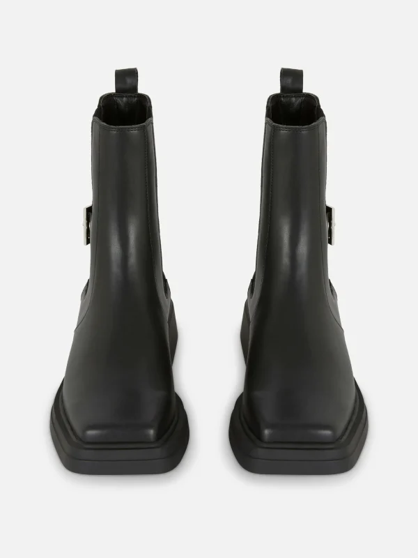 Bottines Chelsea En Simili Cuir à Bout Carré