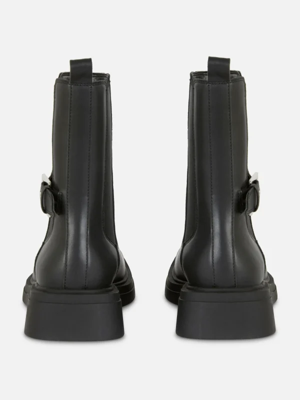 Bottines Chelsea En Simili Cuir à Bout Carré