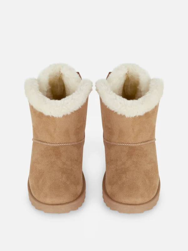 Bottines En Fausse Fourrure Avec Nœud