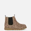 Bottines Zippées à Motif Léopard