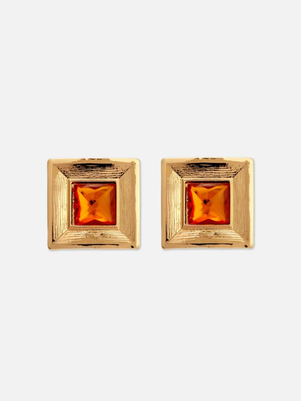 Boucles D'oreilles Carrées à Fausses Gemmes Rita Ora
