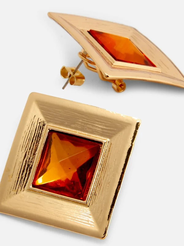 Boucles D'oreilles Carrées à Fausses Gemmes Rita Ora