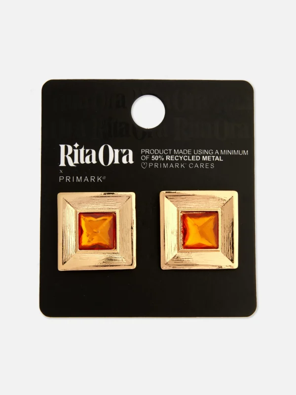 Boucles D'oreilles Carrées à Fausses Gemmes Rita Ora