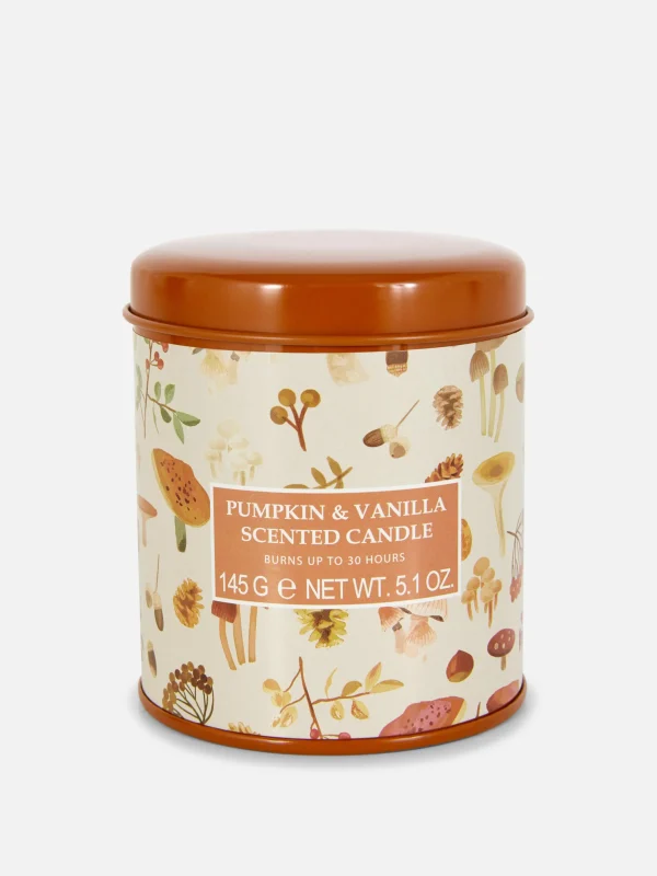 Bougie Parfumée Dans Une Boîte En Fer Décorée