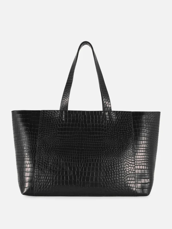 Cabas Extra Large En Imitation Croco