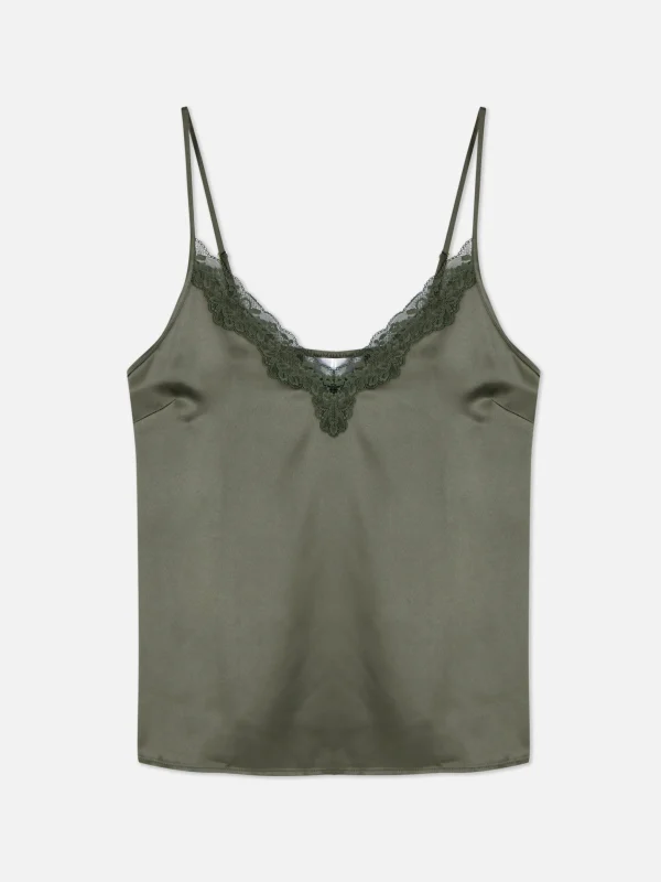 Caraco De Pyjama En Satin Et Dentelle à Coordonner