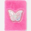 Carnet En Fausse Fourrure à Motif Papillon