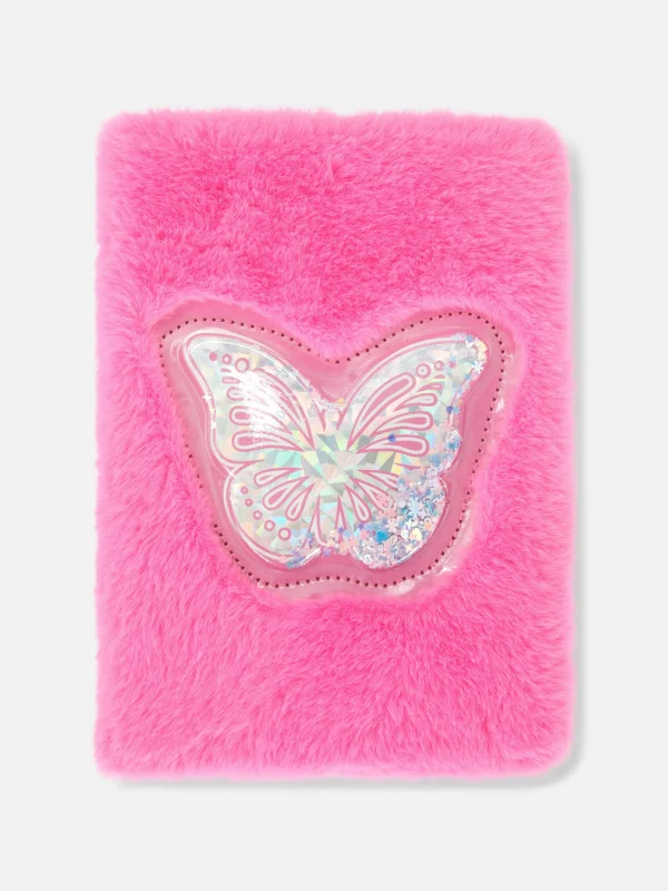 Carnet En Fausse Fourrure à Motif Papillon