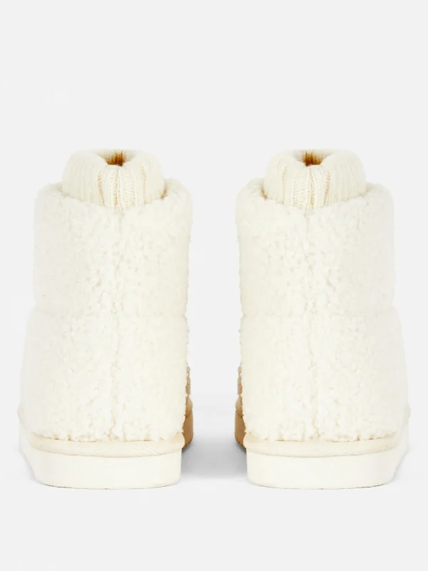 Chaussons Bottines Effet Mouton Retourné