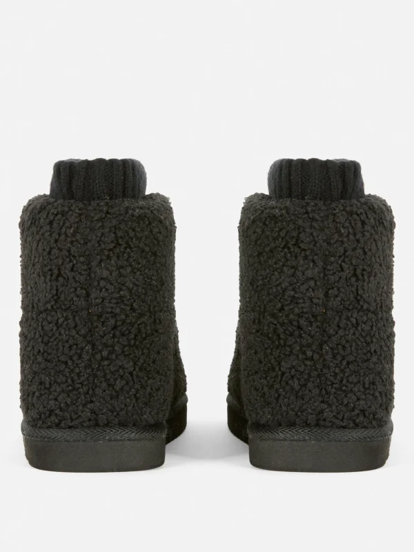 Chaussons Bottines Effet Mouton Retourné