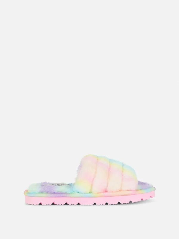 Chaussons En Fausse Fourrure Effet Dégradé