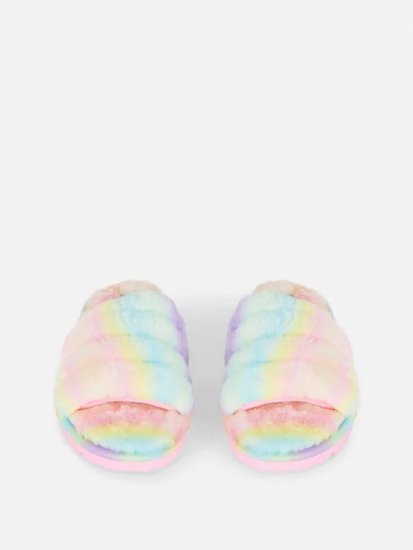 Chaussons En Fausse Fourrure Effet Dégradé