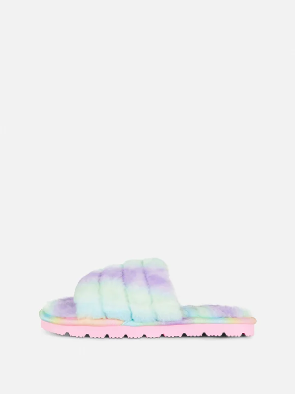 Chaussons En Fausse Fourrure Effet Dégradé