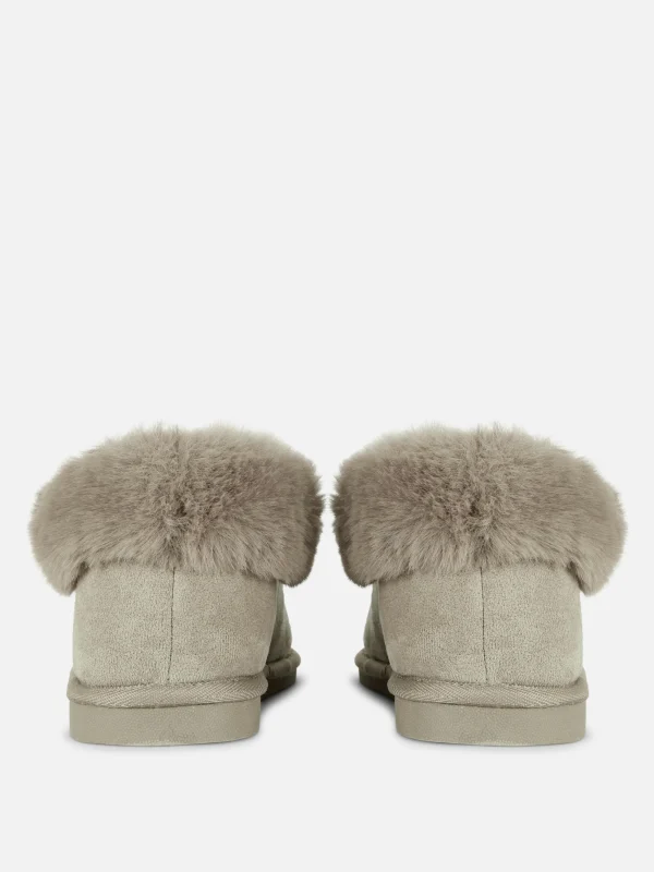 Chaussons Mocassins Doublés En Fausse Fourrure