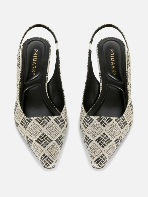 Chaussures à Talon Ouvert Et Motif Géométrique