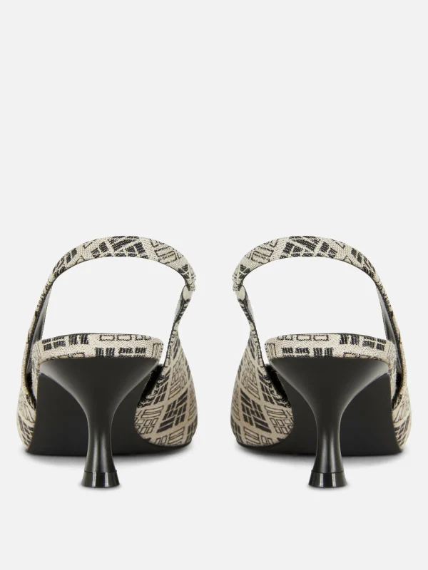 Chaussures à Talon Ouvert Et Motif Géométrique