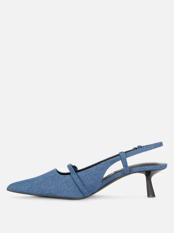 Chaussures En Jean à Talon Bas Et Boucle