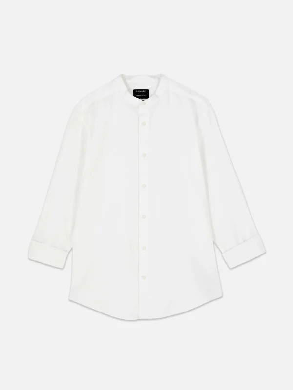 Chemise Boutonnée à Manches Retroussées