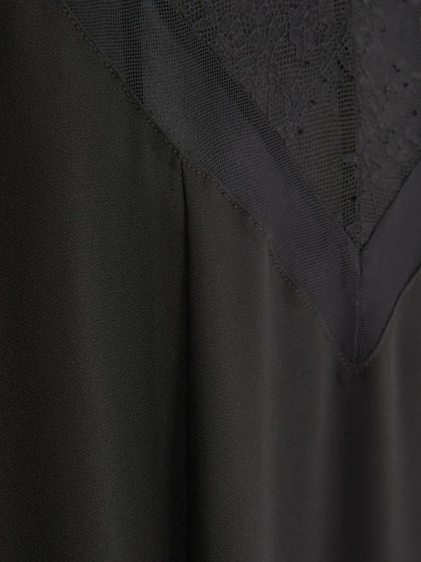 Chemise De Nuit En Maille Et Dentelle