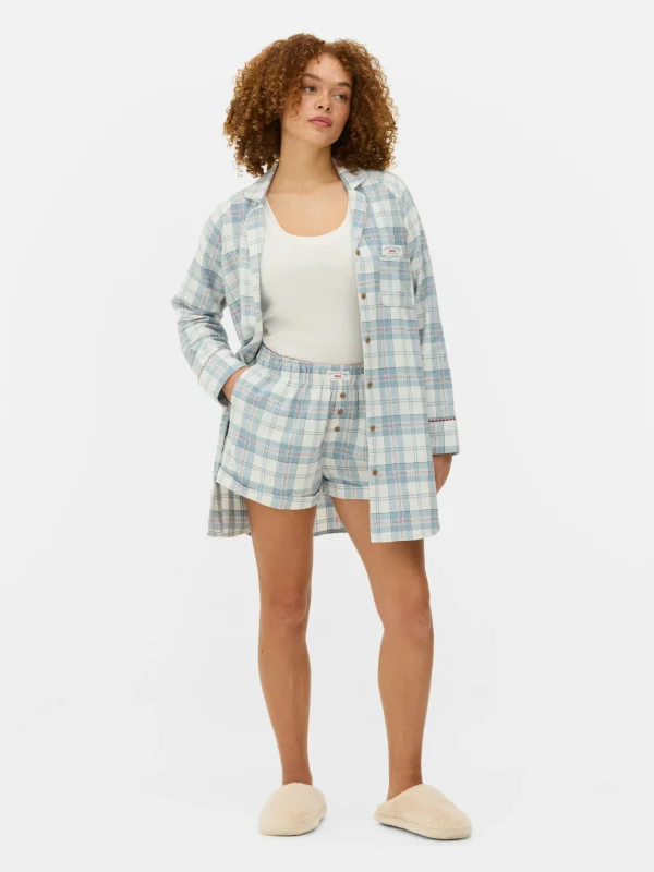 Chemise De Nuit Longue En Flanelle à Carreaux