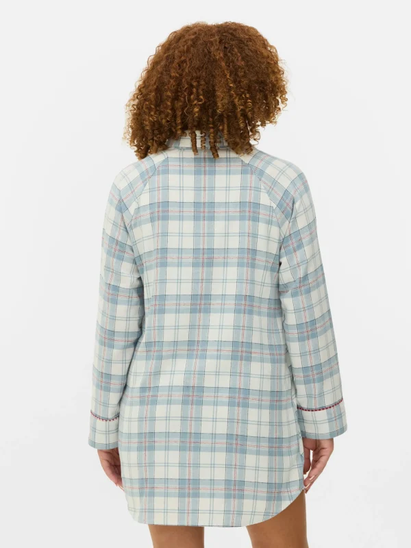 Chemise De Nuit Longue En Flanelle à Carreaux