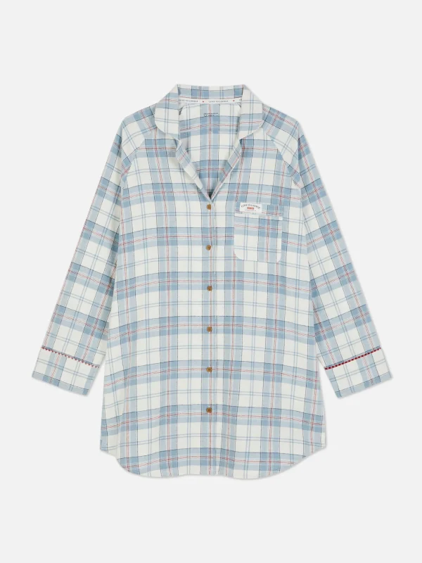 Chemise De Nuit Longue En Flanelle à Carreaux