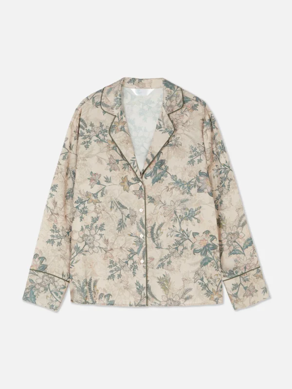 Chemise De Pyjama En Satin à Fleurs