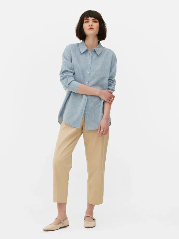 Chemise En Chambray à Manches Longues