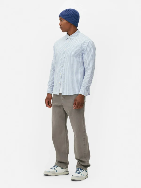 Chemise En Jacquard Rayé à Manches Longues