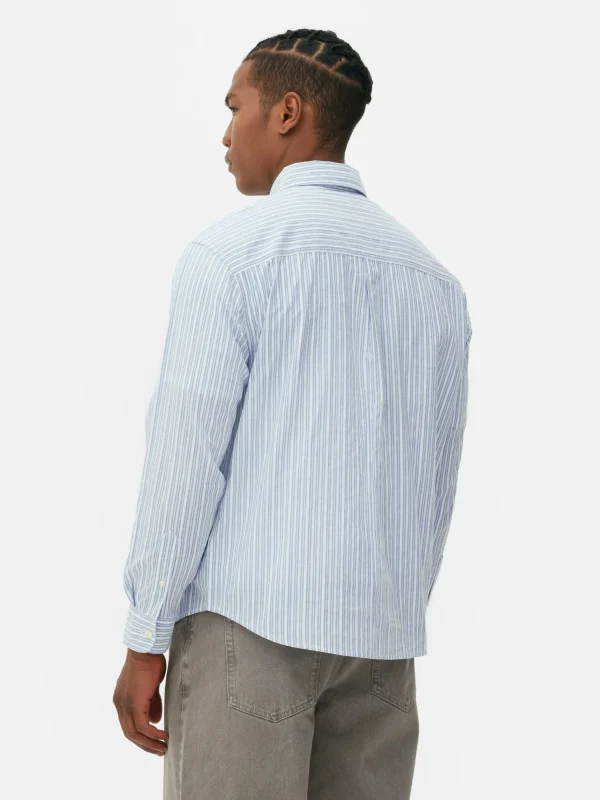 Chemise En Jacquard Rayé à Manches Longues