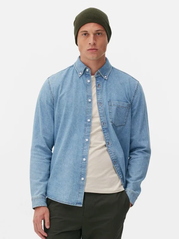 Chemise En Sergé De Coton à Manches Longues